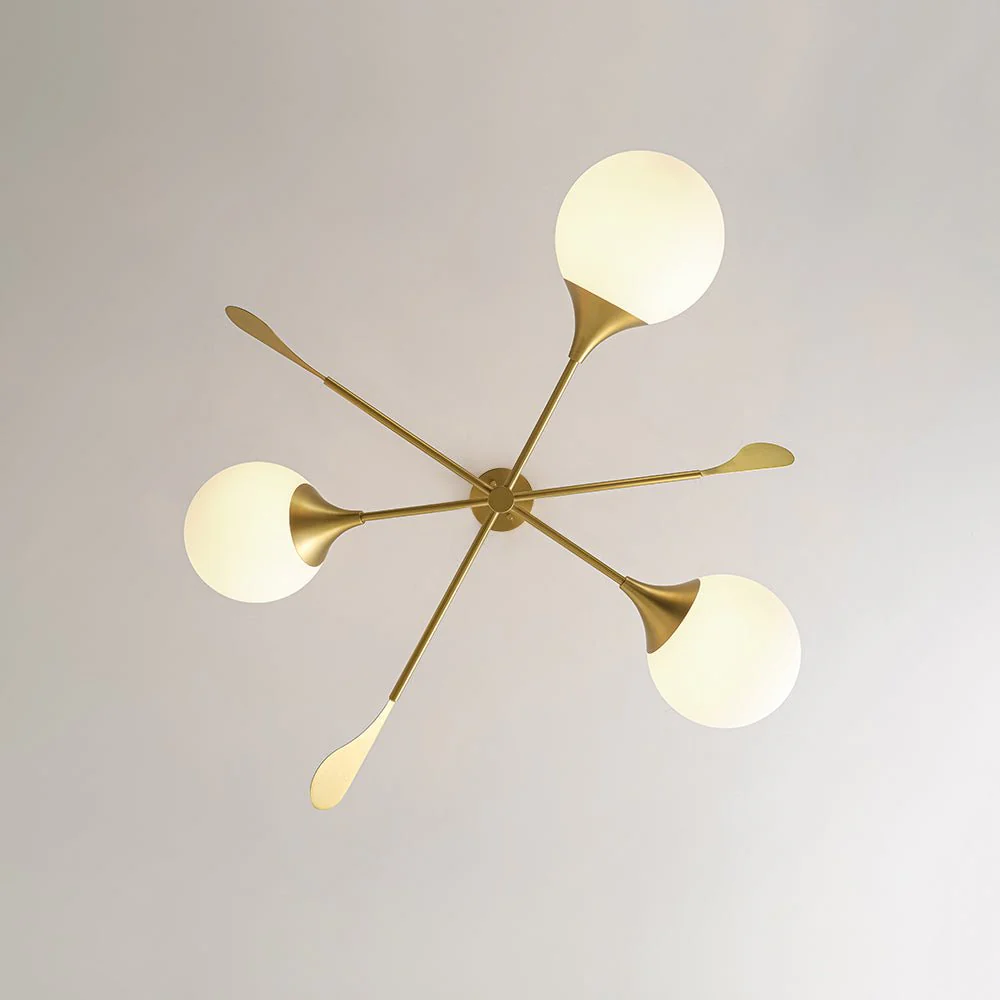 Wind-Vane Tiered 3-Light Opal Glass Globe Sputnik Chandelier - Image 15