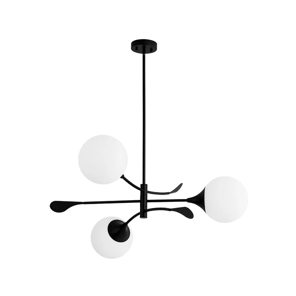 Wind-Vane Tiered 3-Light Opal Glass Globe Sputnik Chandelier - Image 19