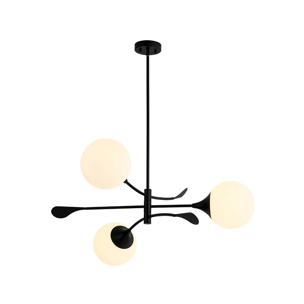 Wind-Vane Tiered 3-Light Opal Glass Globe Sputnik Chandelier - Image 20