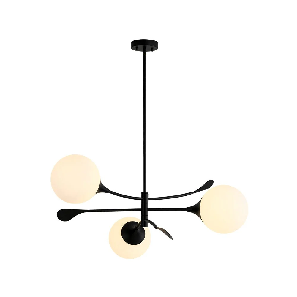 Wind-Vane Tiered 3-Light Opal Glass Globe Sputnik Chandelier - Image 21