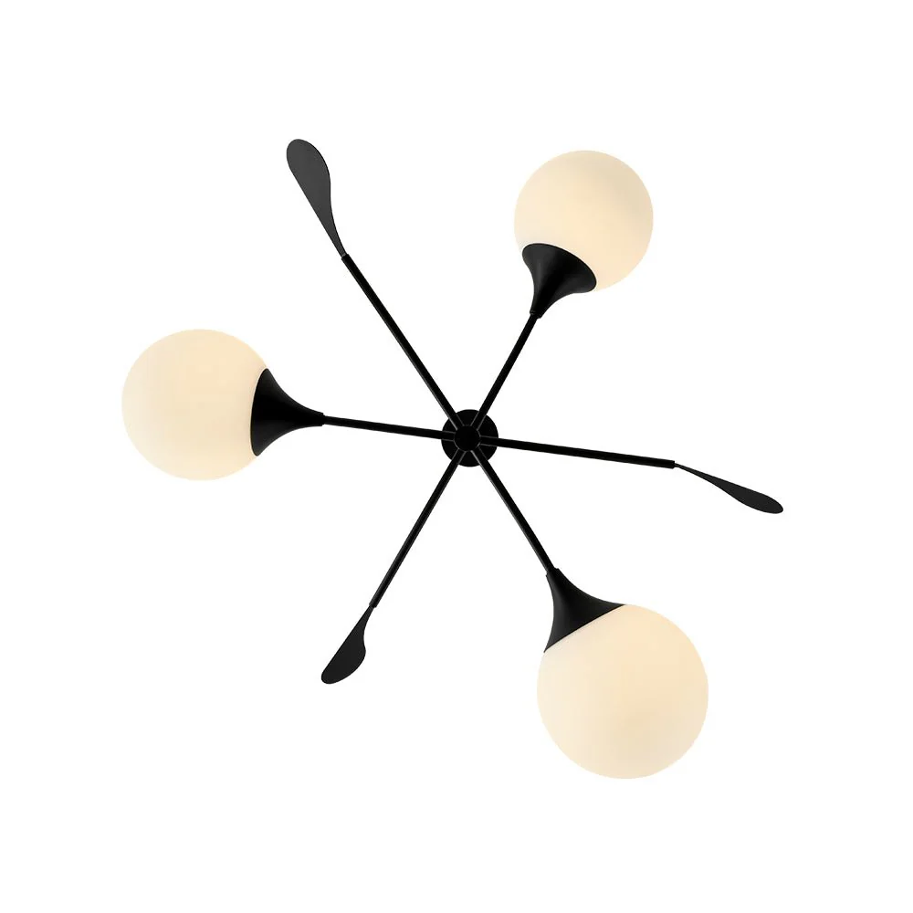 Wind-Vane Tiered 3-Light Opal Glass Globe Sputnik Chandelier - Image 29