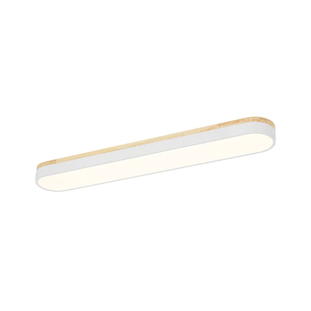 Wood Accent Oval Dimmable LED Flush Mount Ceiling Light - Image 16