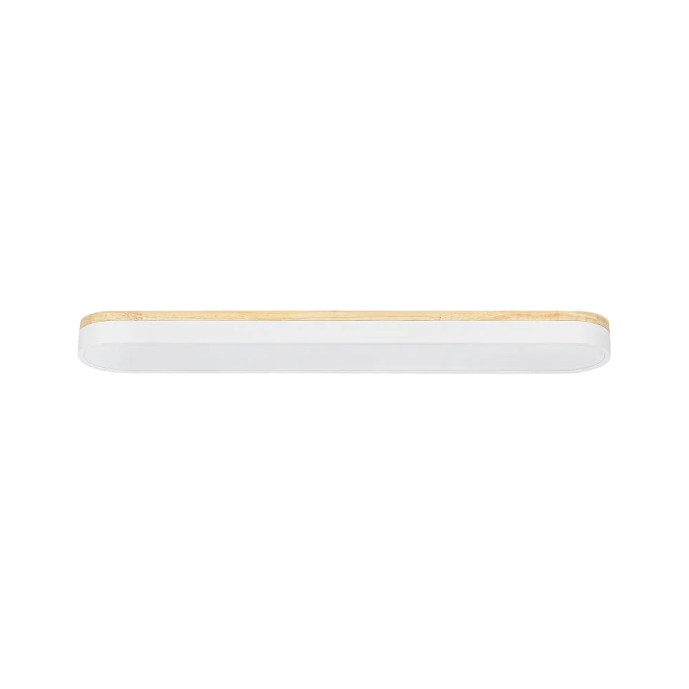 Wood Accent Oval Dimmable LED Flush Mount Ceiling Light - Image 17
