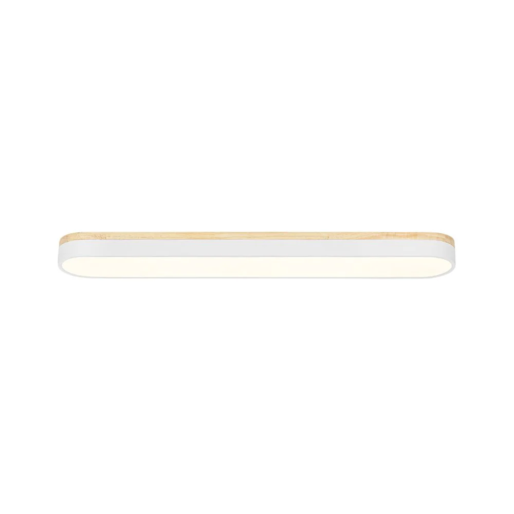 Wood Accent Oval Dimmable LED Flush Mount Ceiling Light - Image 18