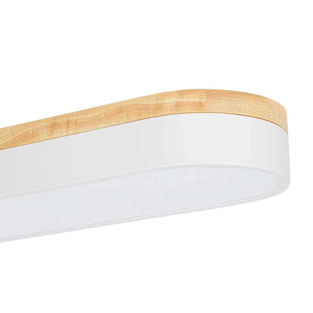 Wood Accent Oval Dimmable LED Flush Mount Ceiling Light - Image 19