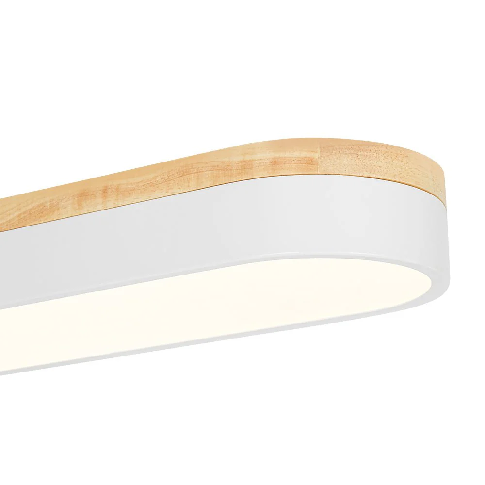 Wood Accent Oval Dimmable LED Flush Mount Ceiling Light - Image 20
