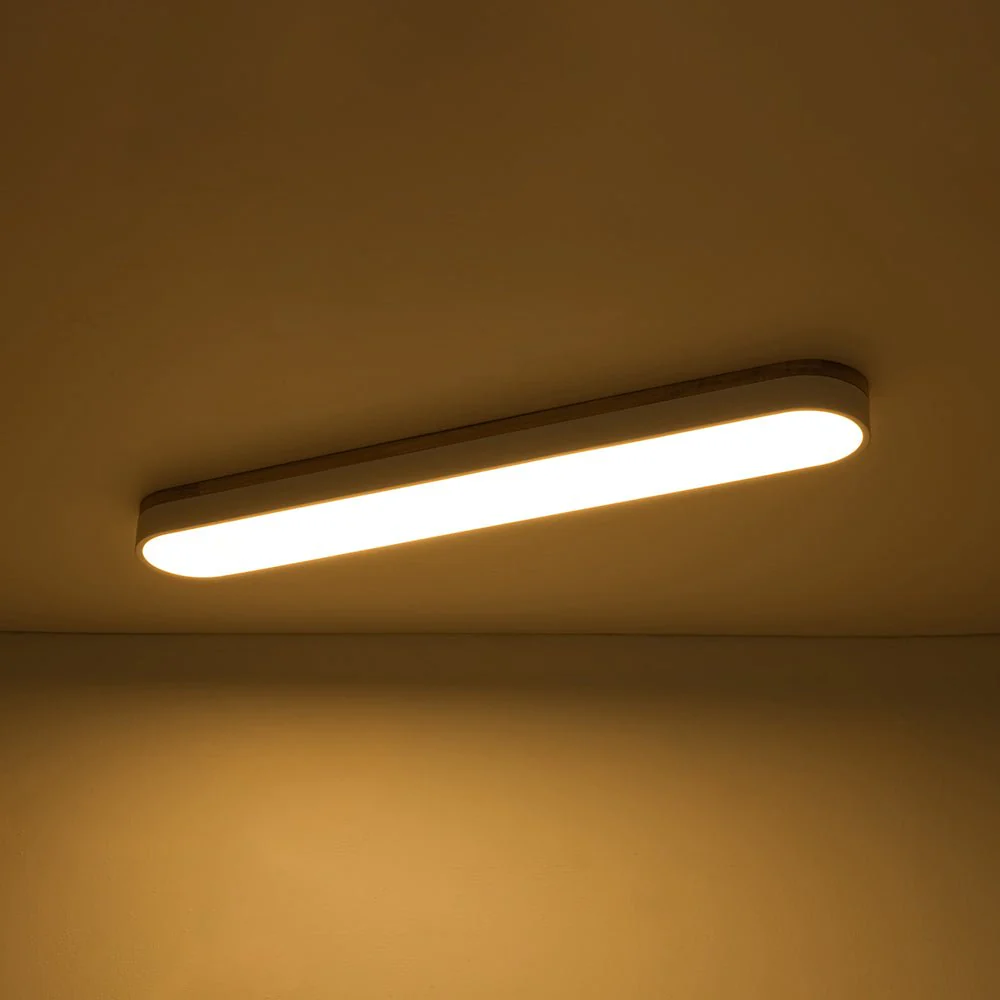Wood Accent Oval Dimmable LED Flush Mount Ceiling Light - Image 23