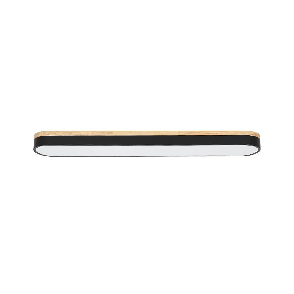 Wood Accent Oval Dimmable LED Flush Mount Ceiling Light - Image 7