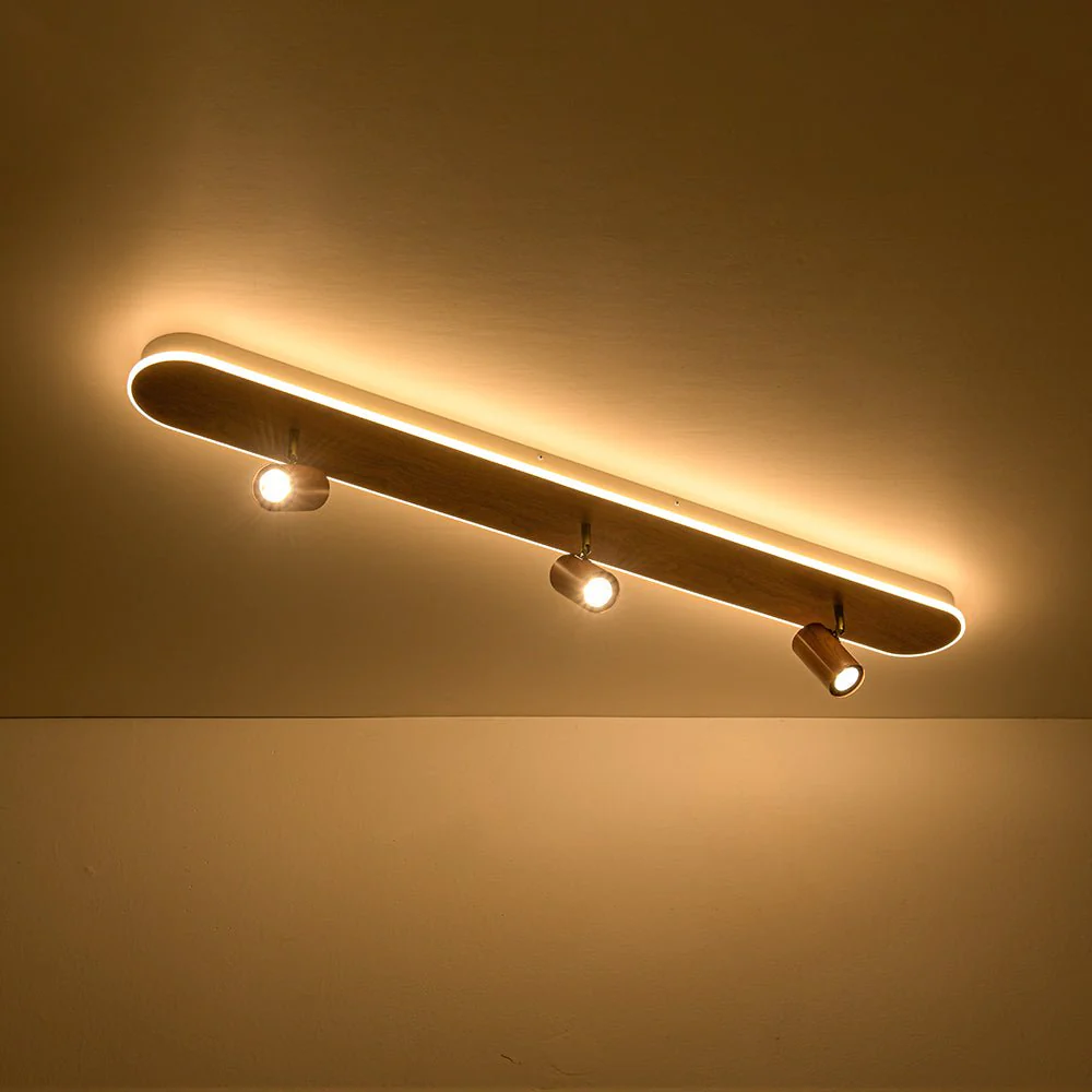 Wood Oval LED Adjustable Spotlight Ceiling Track Light - Image 27