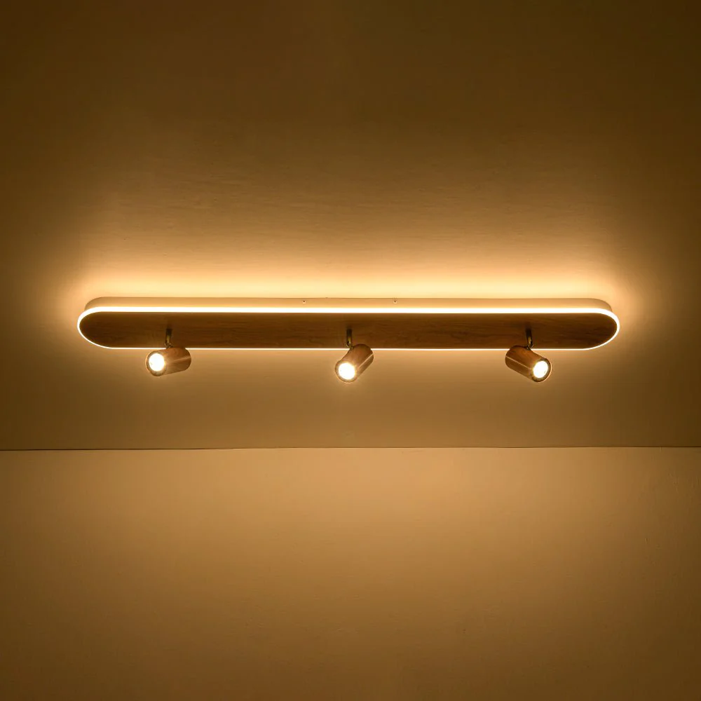 Wood Oval LED Adjustable Spotlight Ceiling Track Light - Image 28