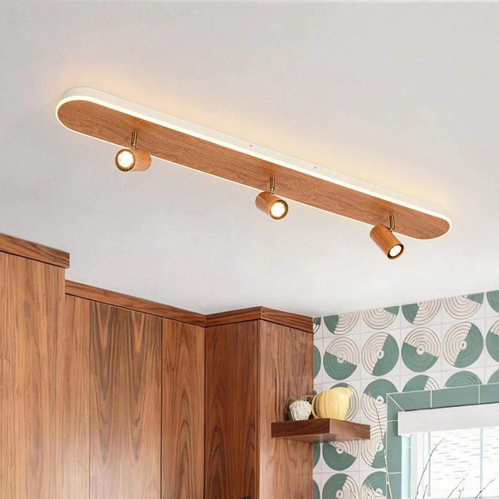 Wood Oval LED Adjustable Spotlight Ceiling Track Light - Image 4