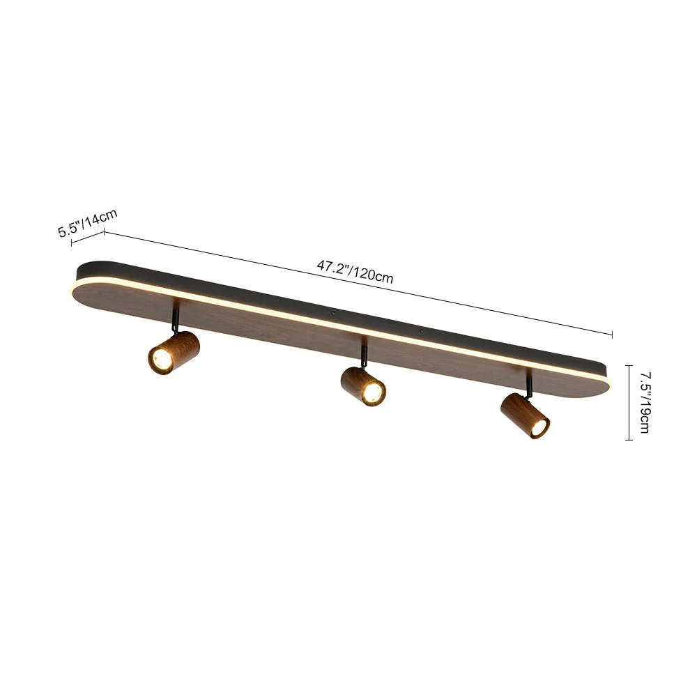Wood Oval LED Adjustable Spotlight Ceiling Track Light - Image 5